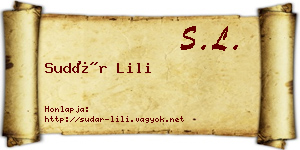 Sudár Lili névjegykártya