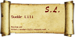 Sudár Lili névjegykártya